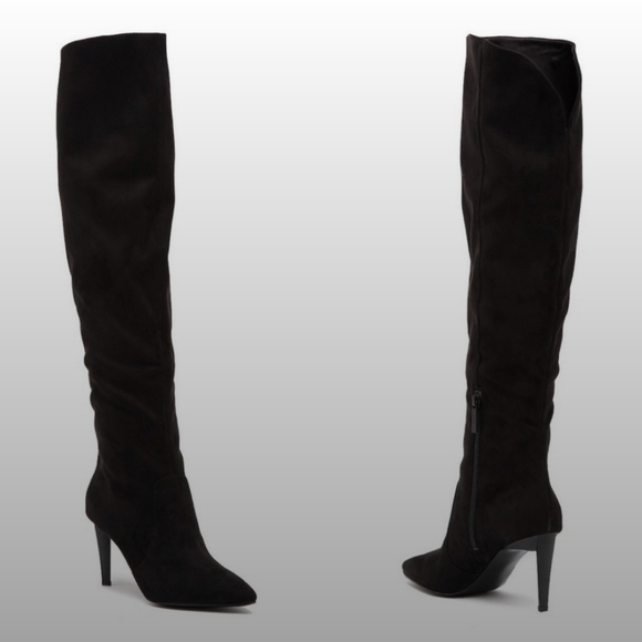 Kendall & Kylie Zanna Black Suede Sexy Over The Knee High Heels Boots Size 9M - Picture 16 of 16